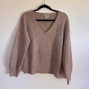 Saturday Sunday Anthropologie Ribbed V-Neck Sweater XS